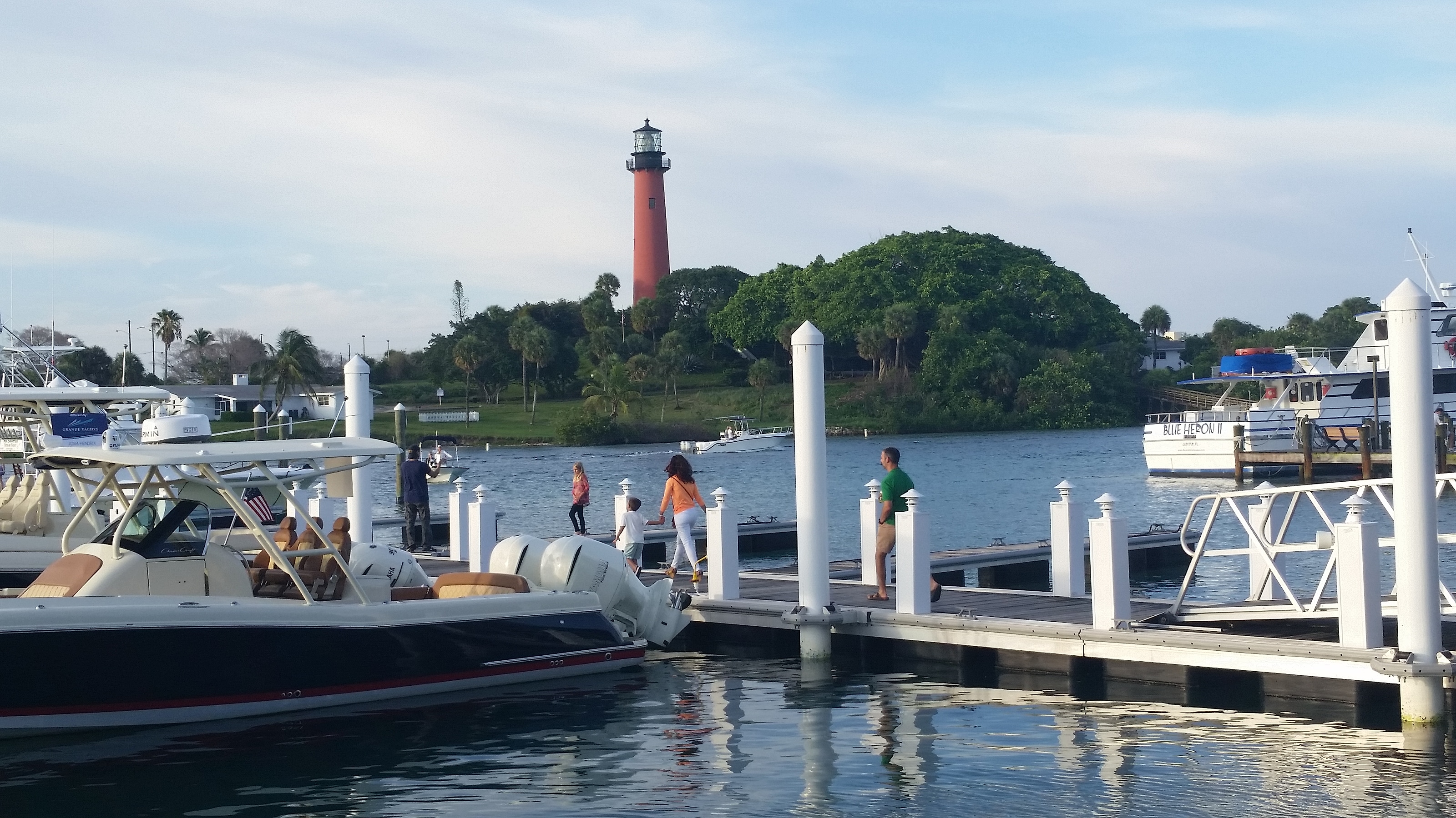 Jupiter Inlet waterways, docks, and historic lighthouse